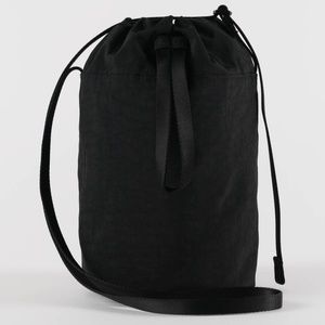 Black Medium Recycled Nylon Bucket Bag Crossbody Cross Body Sling
